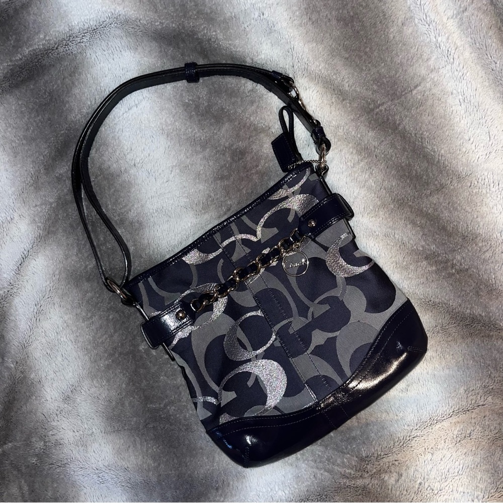 Authentic Coach Purse No. G1276-F19820 black and silver